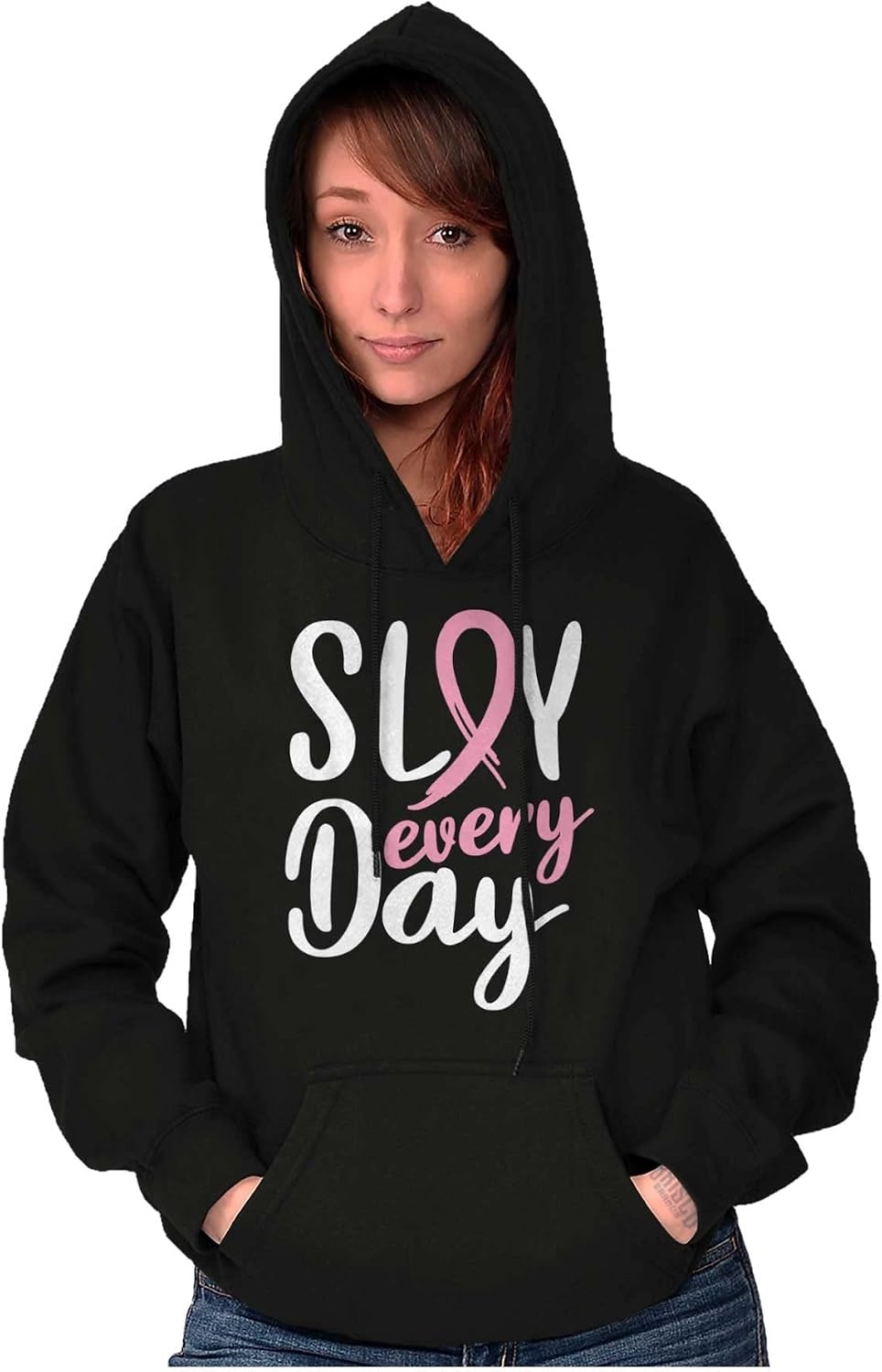 image:imageBreast Cancer Survivor Slay Every Day Hoodie Sweatshirt WomenBlack