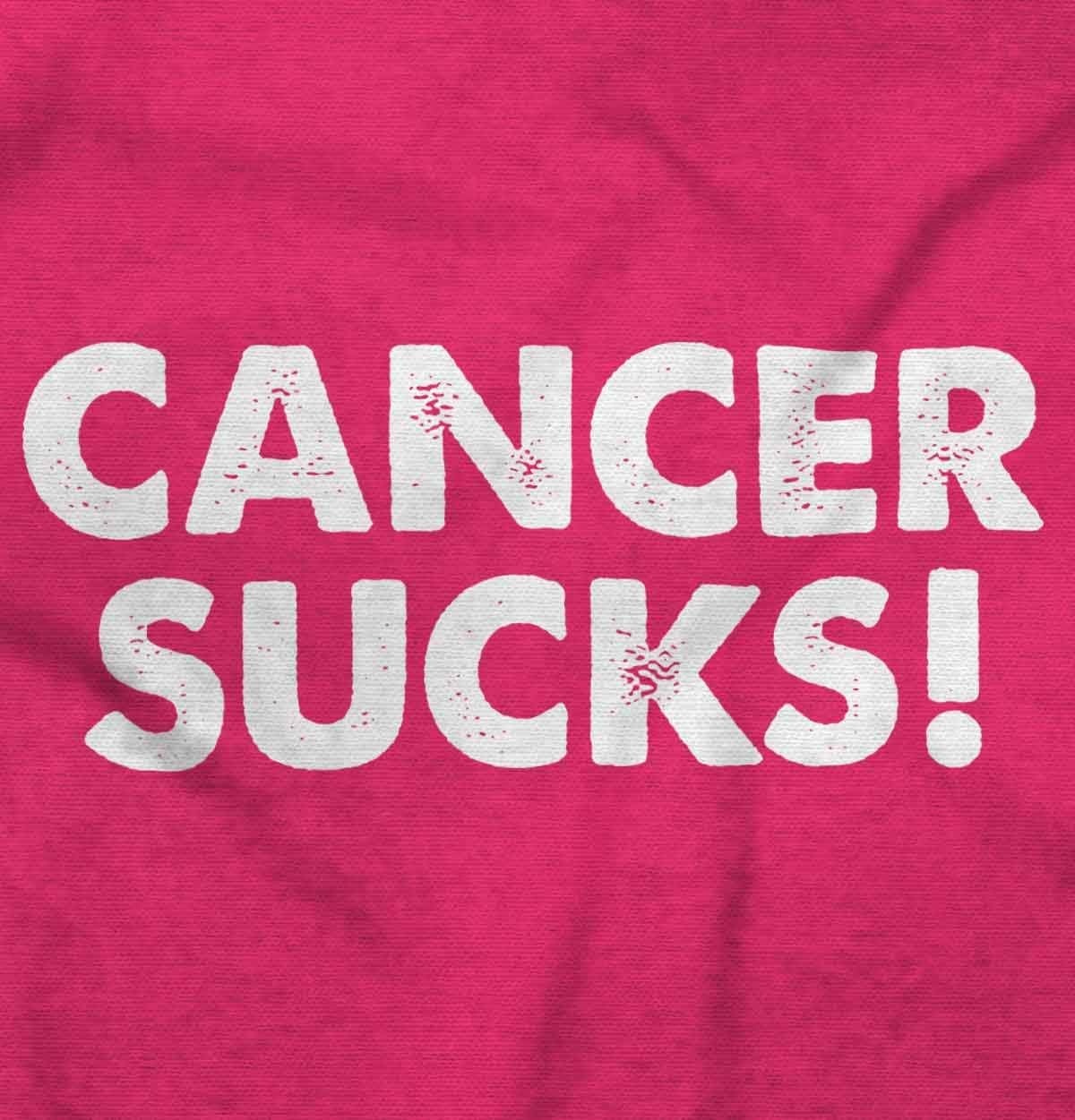 image:imageBrisco Brands Cancer Sucks Breast Awareness Quote Womens Slim Fit Graphic Tee Heliconia