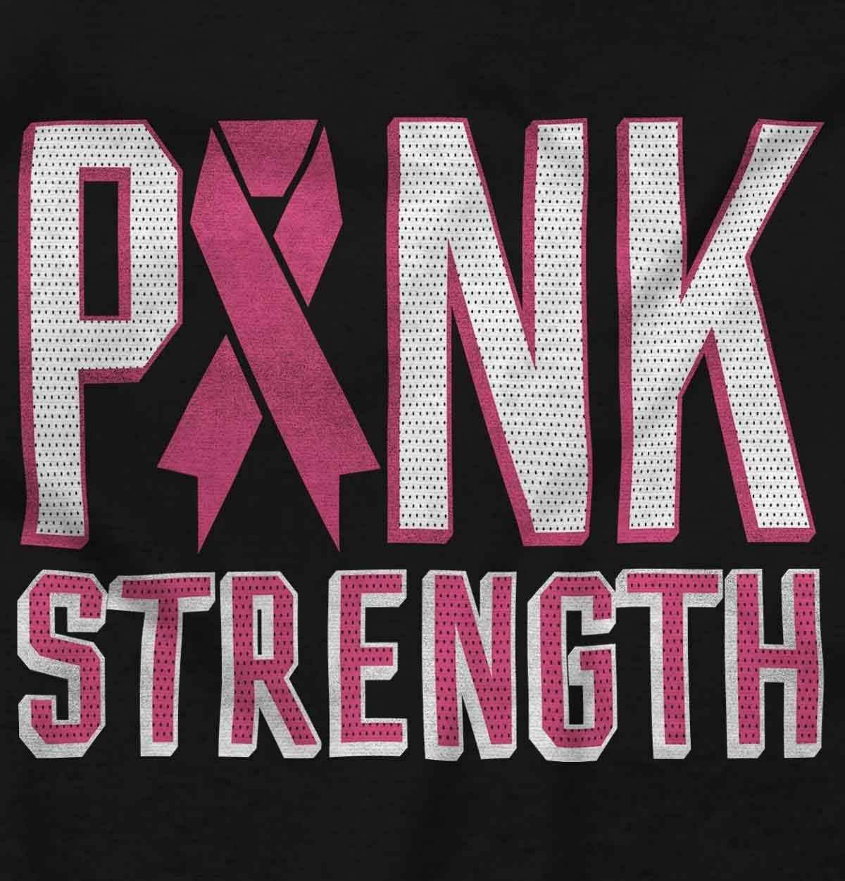 image:imageBrisco Brands Pink Strength Breast Cancer Awareness Womens Slim Fit Graphic TeeBlack