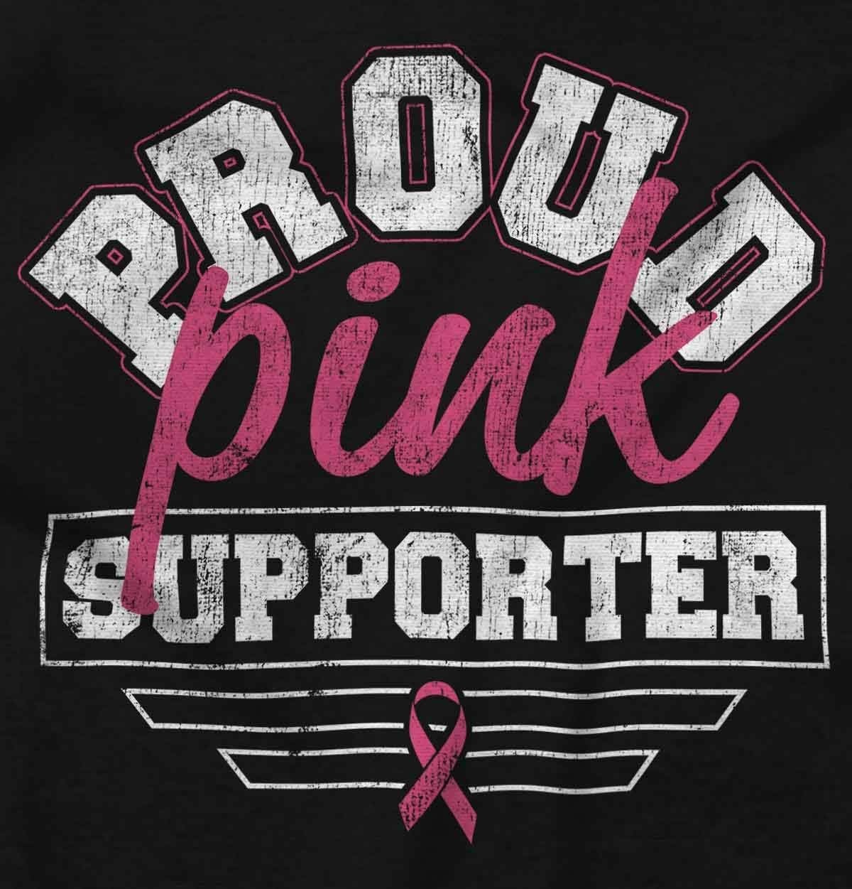 image:imageBrisco Brands Proud Pink Ribbon Cancer Supporter Hoodie Sweatshirt WomenBlack