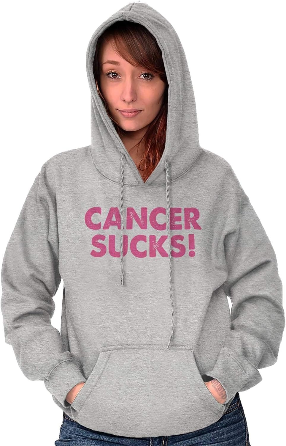 image:imageCancer Sucks Breast Aware Hoodie Sweatshirt WomenSport Grey