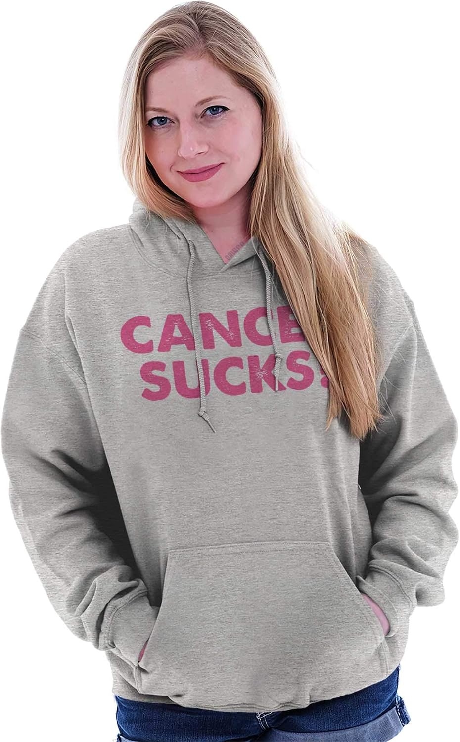 image:imageCancer Sucks Breast Aware Hoodie Sweatshirt WomenSport Grey