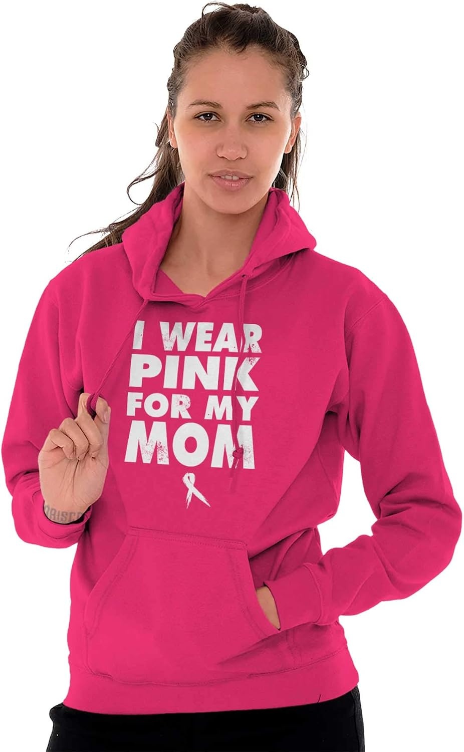 image:imageClassic Teaze I Wear Pink For My Mom Breast Cancer Hoodie Sweatshirt Women