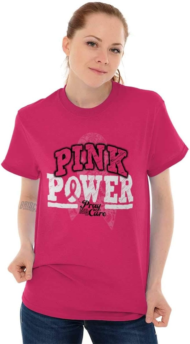 image:imageClassic Teaze Pink Power Breast Cancer Awareness Womens Graphic T Shirt Tees