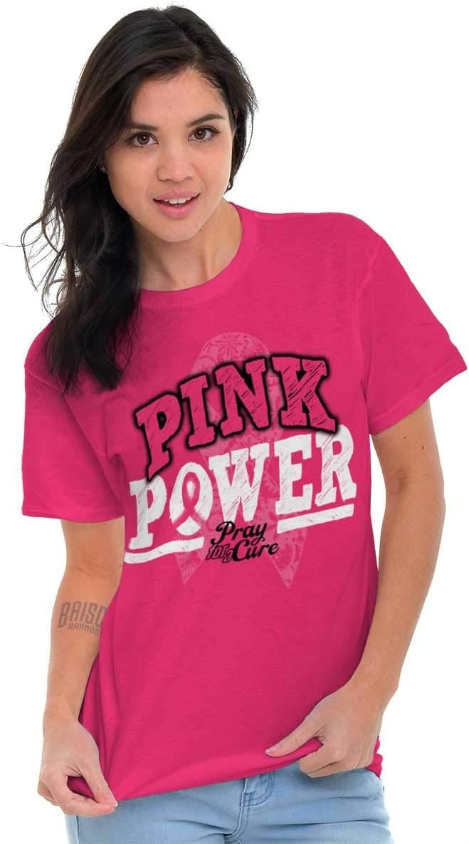 image:imageClassic Teaze Pink Power Breast Cancer Awareness Womens Graphic T Shirt Tees