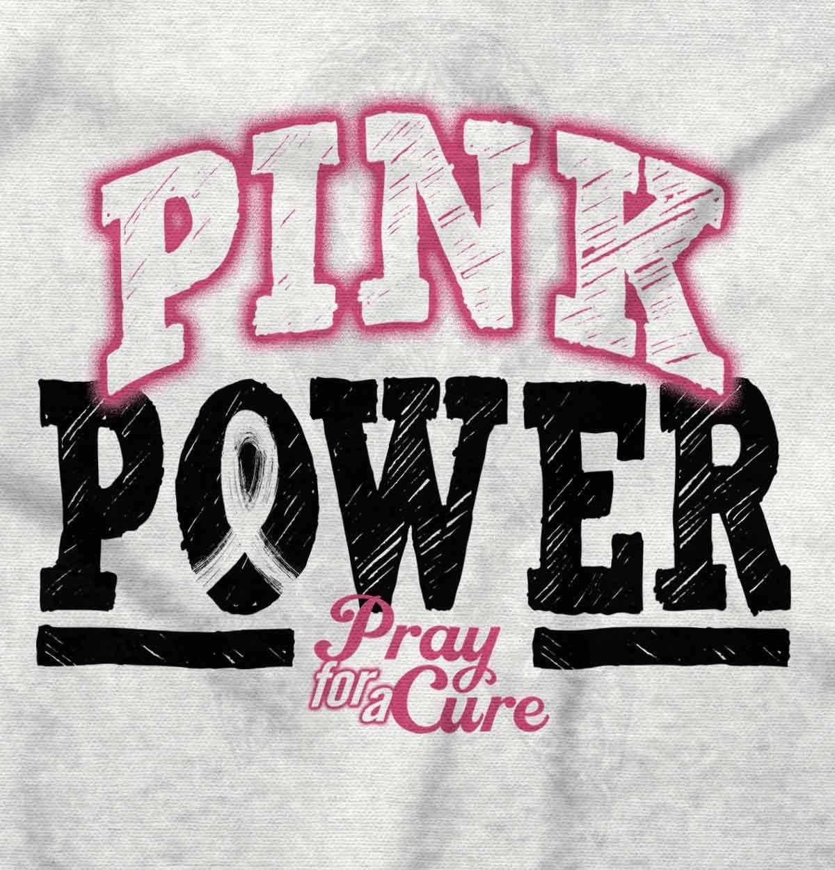 image:imageClassic Teaze Pink Power Breast Cancer Awareness Womens Graphic T Shirt TeesWhite