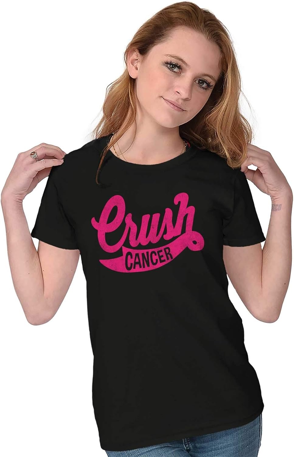 image:imageCool Crush Breast Cancer Awareness Womens Slim Fit Graphic TeeBlack