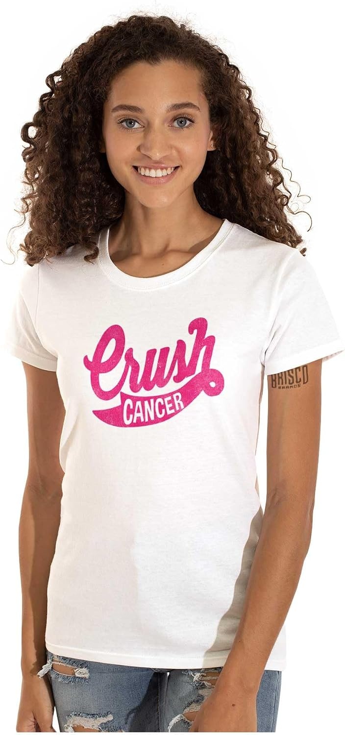 image:imageCool Crush Breast Cancer Awareness Womens Slim Fit Graphic TeeWhite