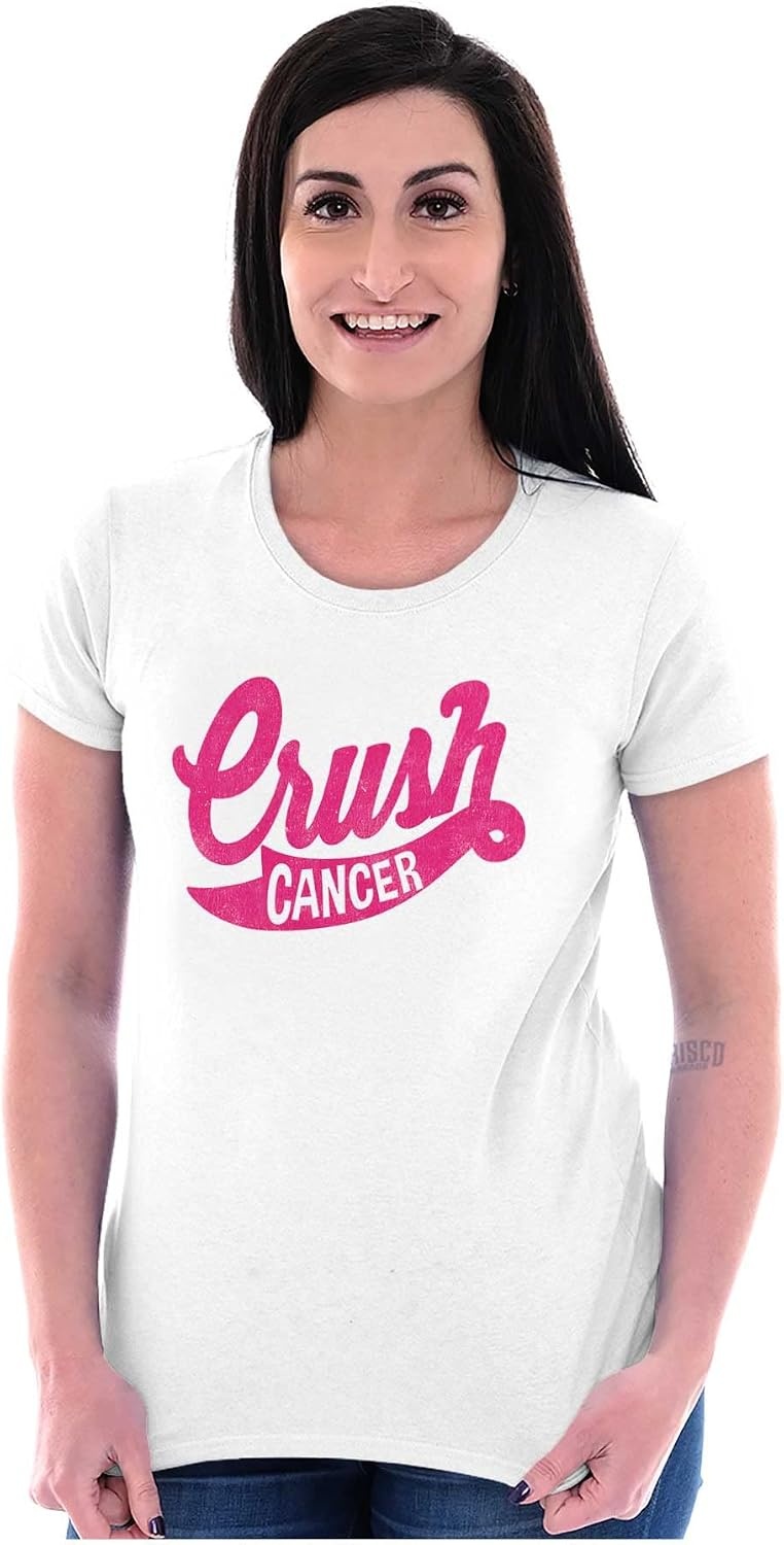 image:imageCool Crush Breast Cancer Awareness Womens Slim Fit Graphic TeeWhite