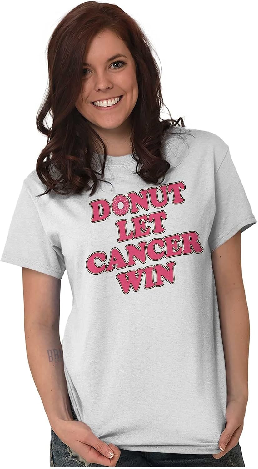 image:imageDonut Let Breast Cancer Win Womens Graphic T Shirt TeesWhite