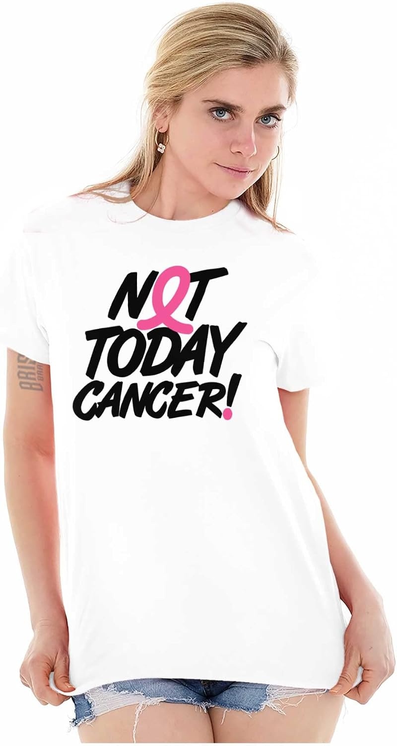 image:imageNot Today Breast Cancer Awareness BCA Womens Graphic T Shirt TeesWhite