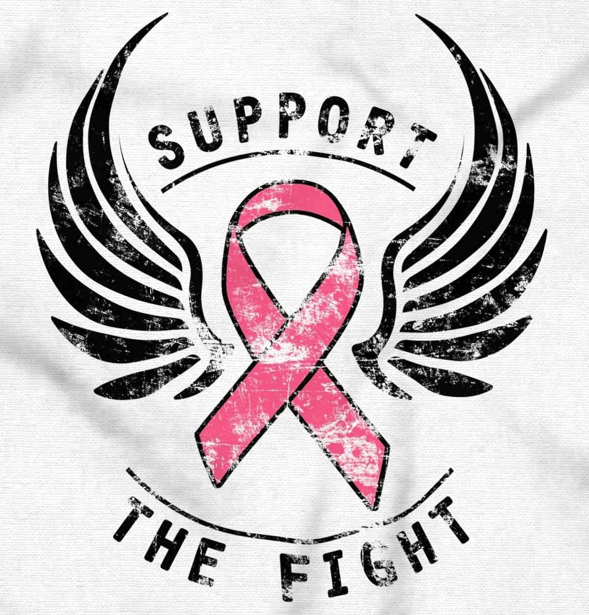 image:imageSupport The Fight Breast Cancer Pink Hoodie Sweatshirt WomenWhite