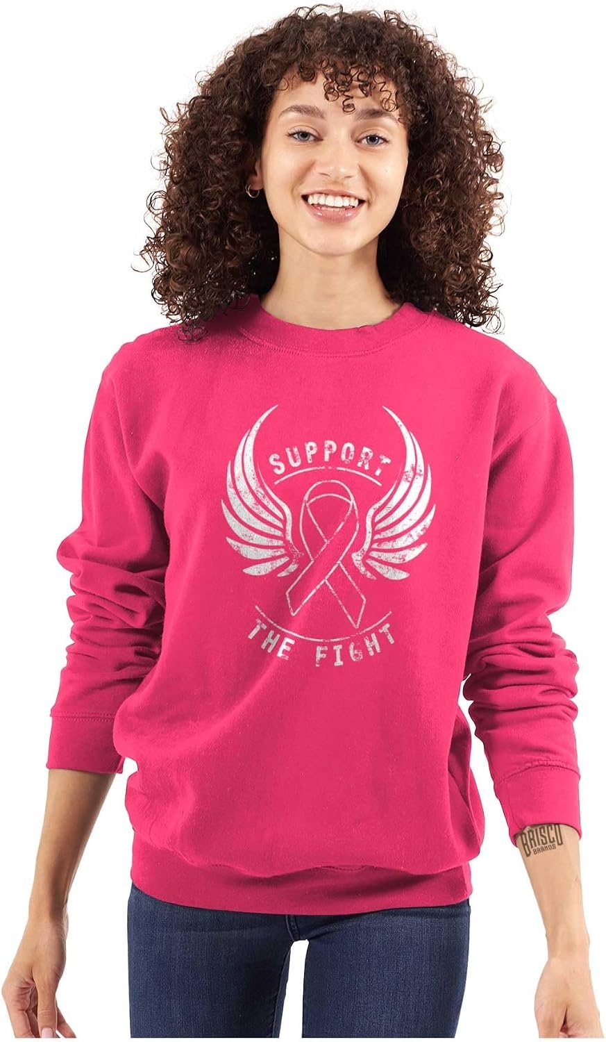 image:imageSupport The Fight Breast Cancer Pink Women Crewneck Sweatshirt