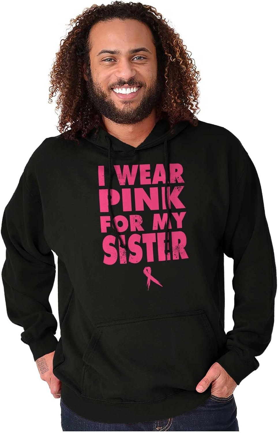 image:imageWear Pink For My Sister Breast Cancer Hoodie Sweatshirt Women MenBlack