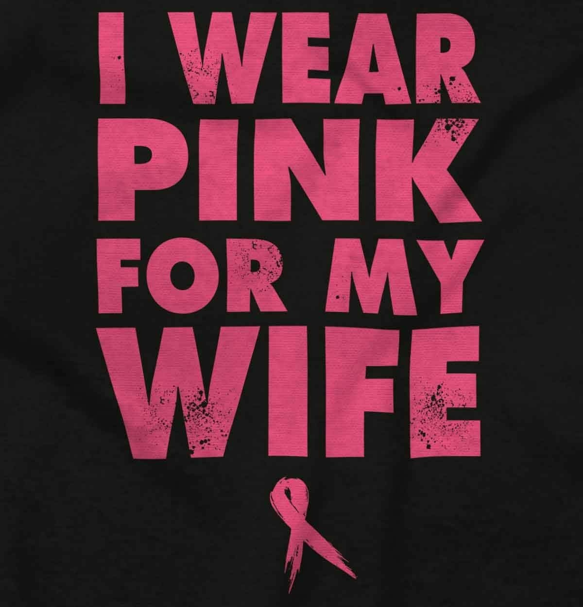 image:imageWear Pink for My Wife Breast Cancer Mens Graphic T Shirt TeesBlack