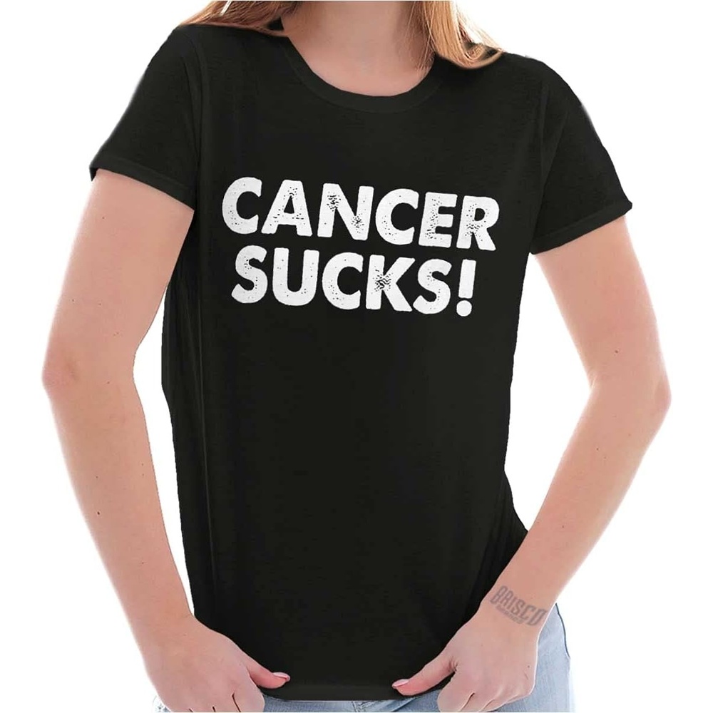 image:imageClassic Teaze Cancer Sucks Breast Awareness Womens Slim Fit Graphic TeeBlack