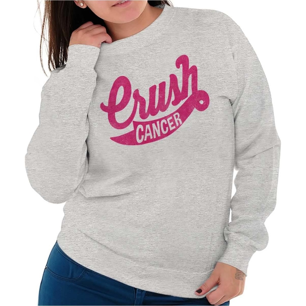 image:imageCool Crush Breast Cancer Awareness Women Crewneck SweatshirtSport Grey