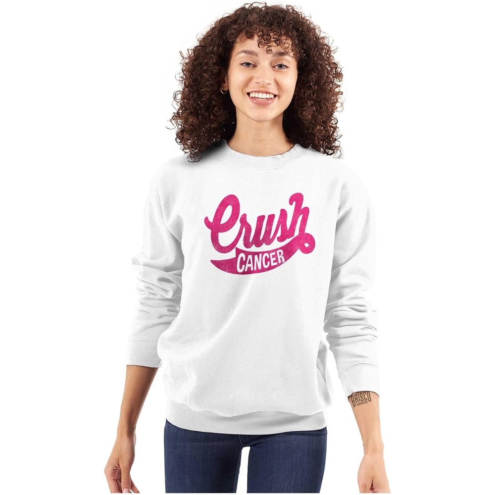 image:imageCool Crush Breast Cancer Awareness Women Crewneck SweatshirtWhite