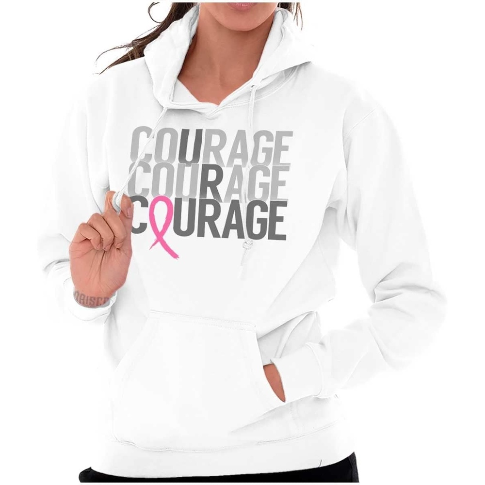 image:imageCourage Breast Cancer Awareness Hoodie Sweatshirt WomenWhite