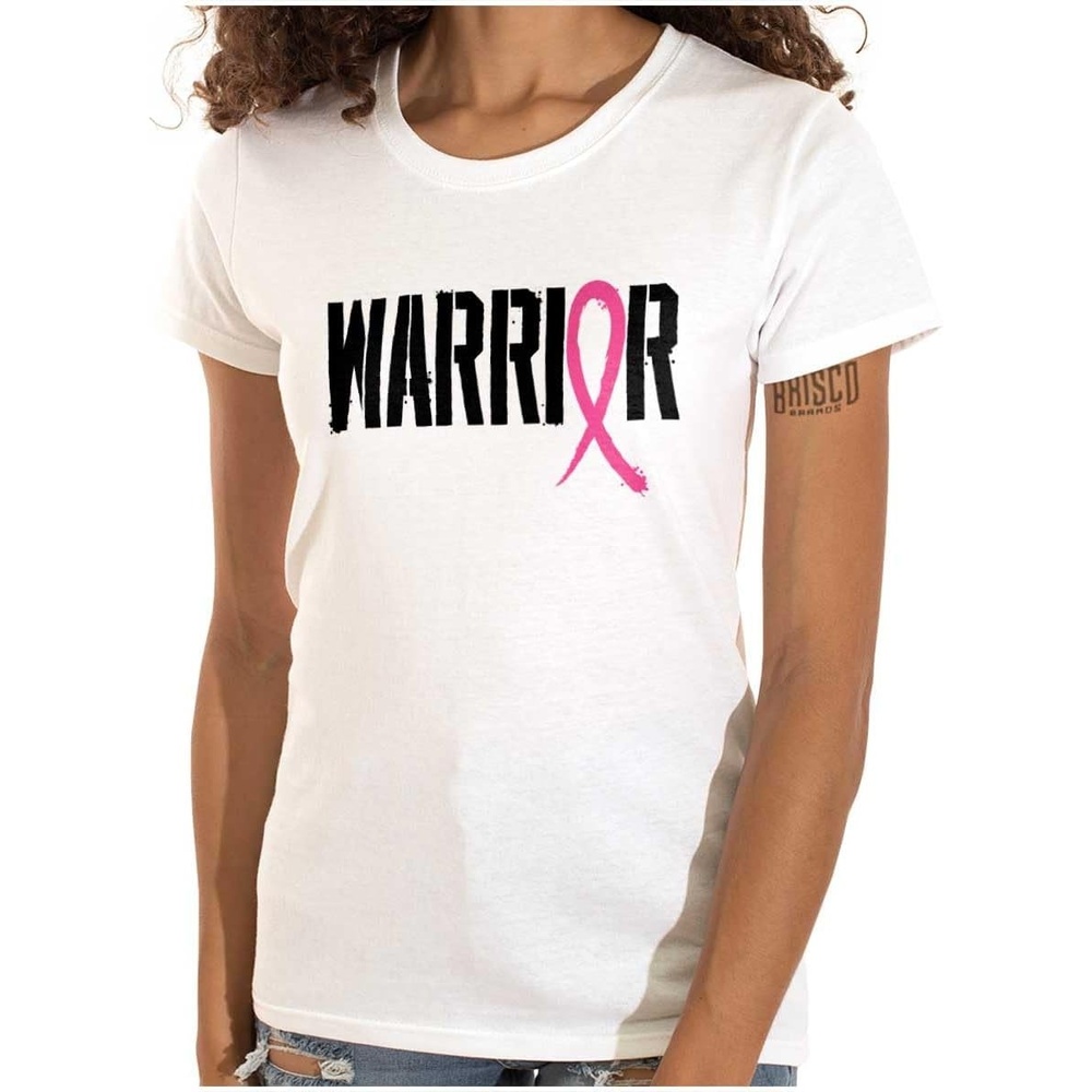 image:imageWarrior Breast Cancer Awareness BCA Womens Slim Fit Graphic TeeWhite