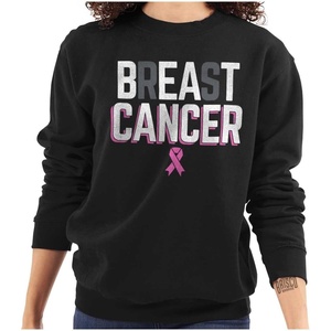 Breast Cancer Awareness Ribbon Women Crewneck Sweatshirt(Black)