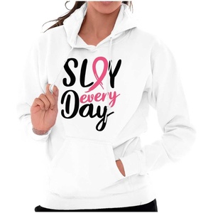 Breast Cancer Survivor Slay Every Day Hoodie Sweatshirt Women(White)