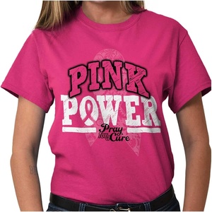 Classic Teaze Pink Power Breast Cancer Awareness Womens Graphic T Shirt Tees