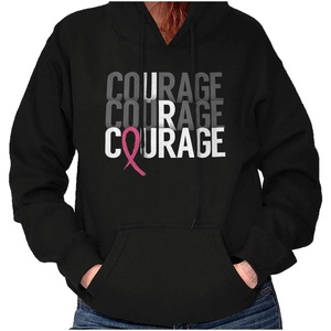 Courage Breast Cancer Awareness Hoodie Sweatshirt Women(Black)