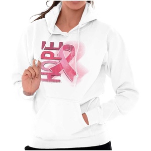 Hope Breast Cancer Awareness Warrior Hoodie Sweatshirt Women(White)