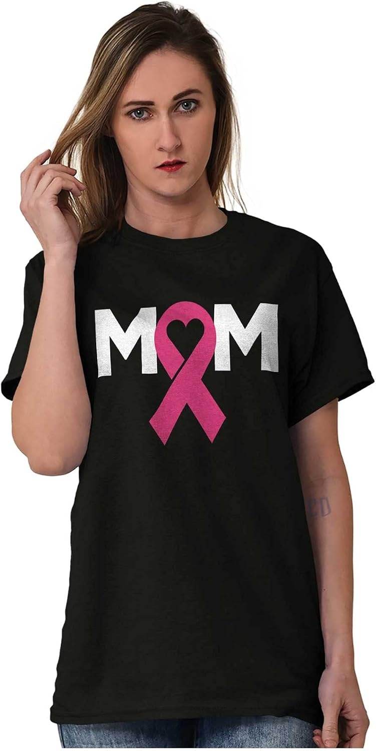 image:imageBreast Cancer Awareness Mom Fighter Womens Graphic T Shirt TeesBlack