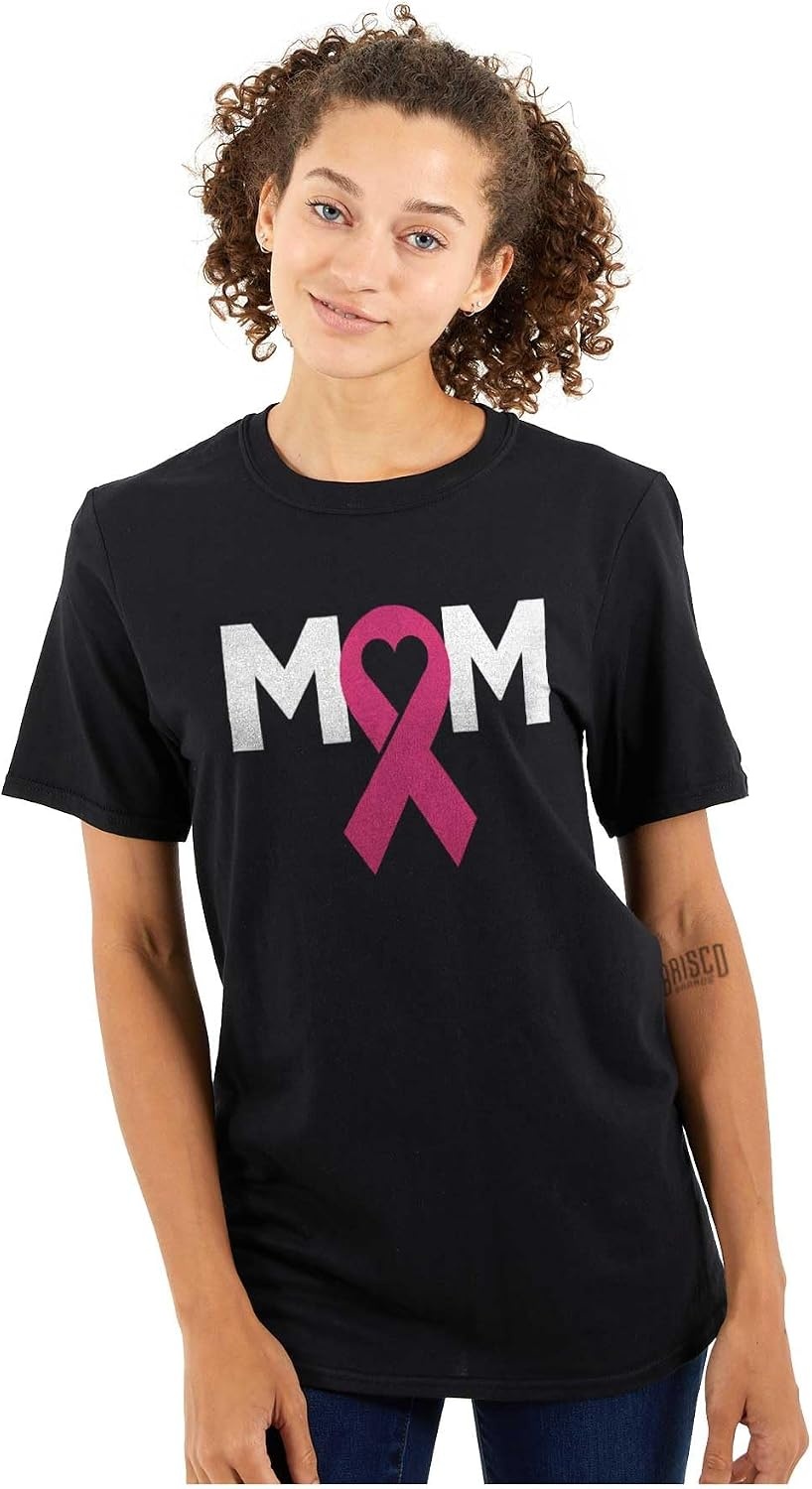 image:imageBreast Cancer Awareness Mom Fighter Womens Graphic T Shirt TeesBlack