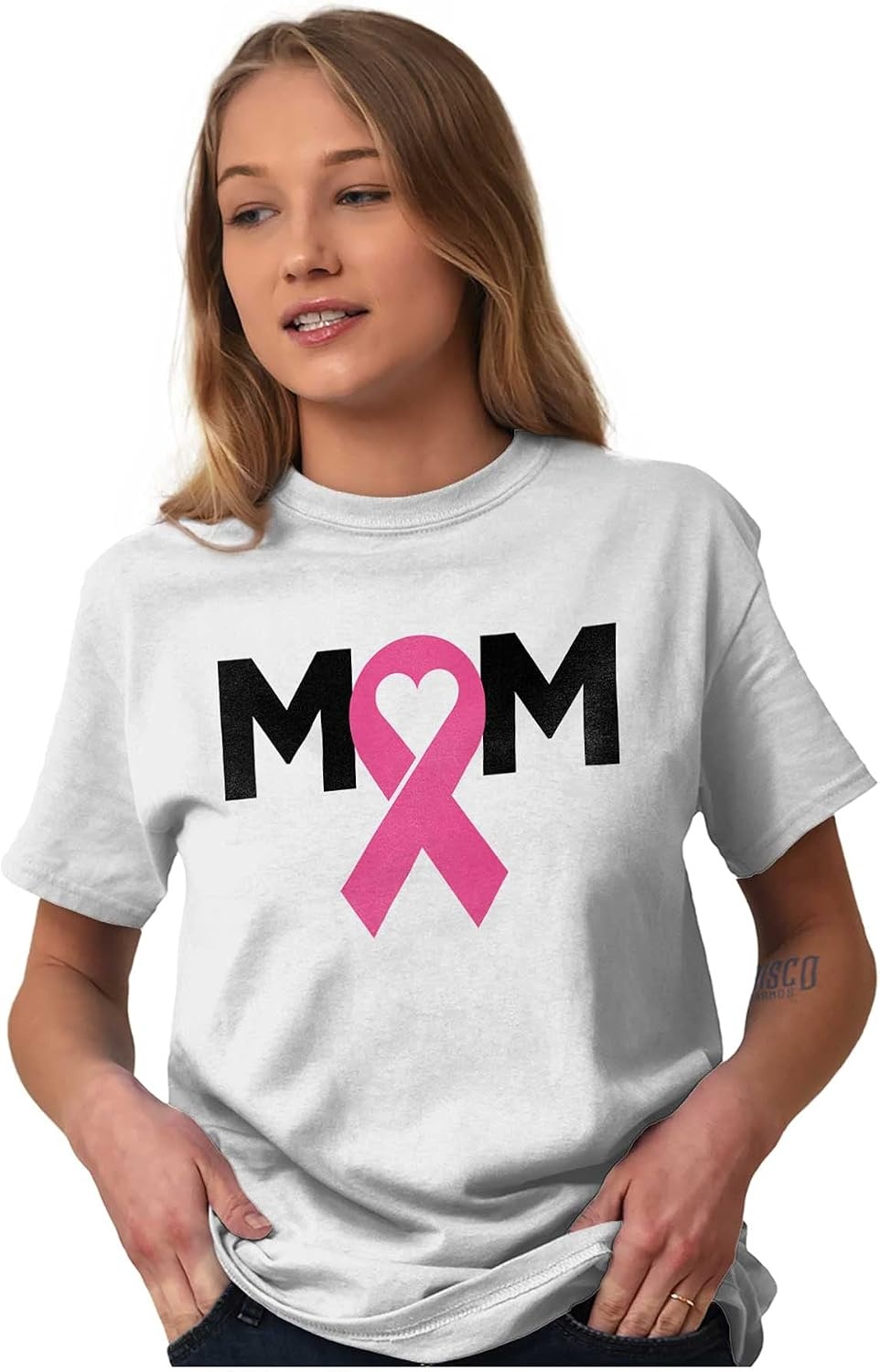 image:imageBreast Cancer Awareness Mom Fighter Womens Graphic T Shirt TeesWhite