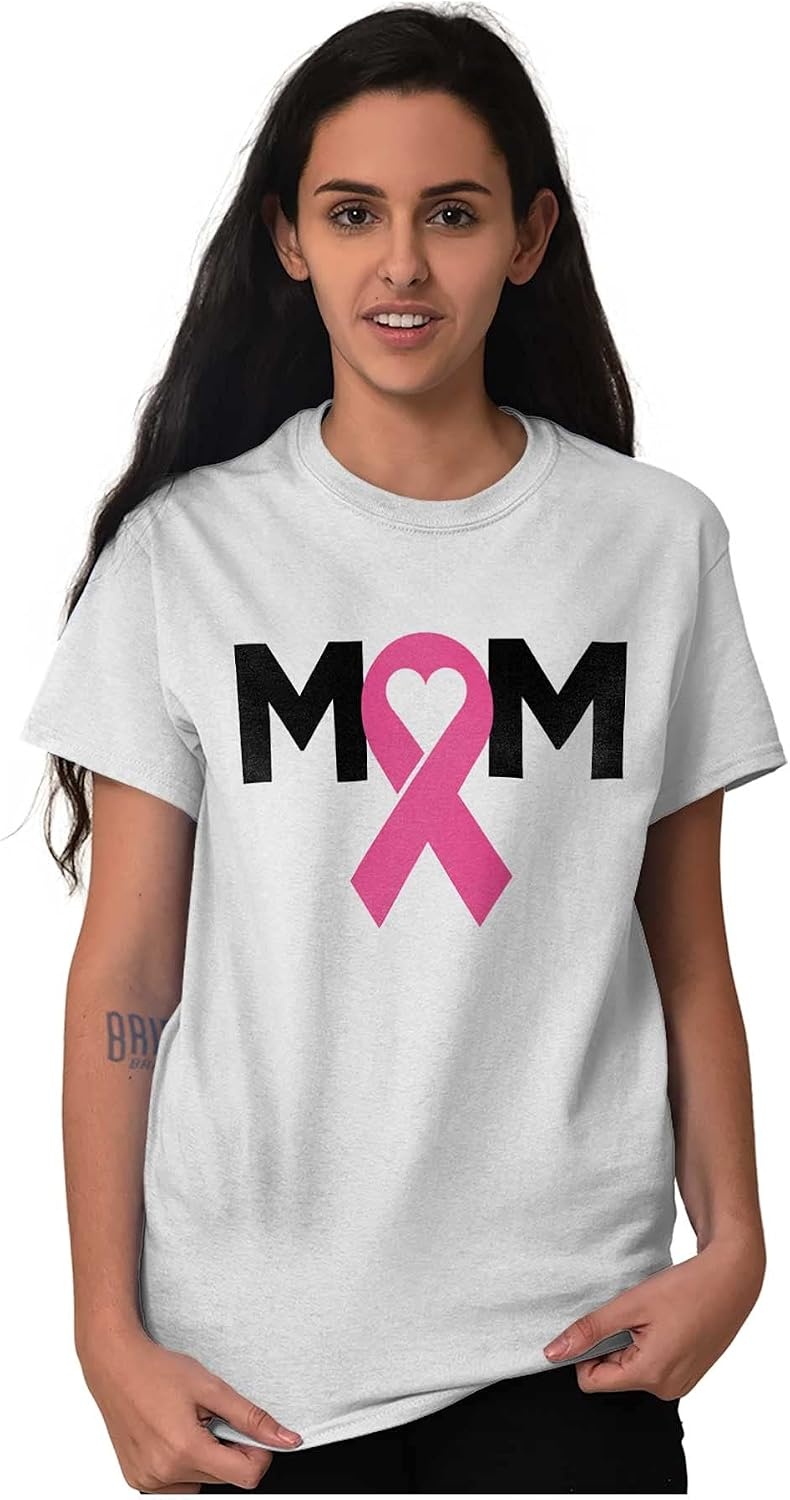 image:imageBreast Cancer Awareness Mom Fighter Womens Graphic T Shirt TeesWhite