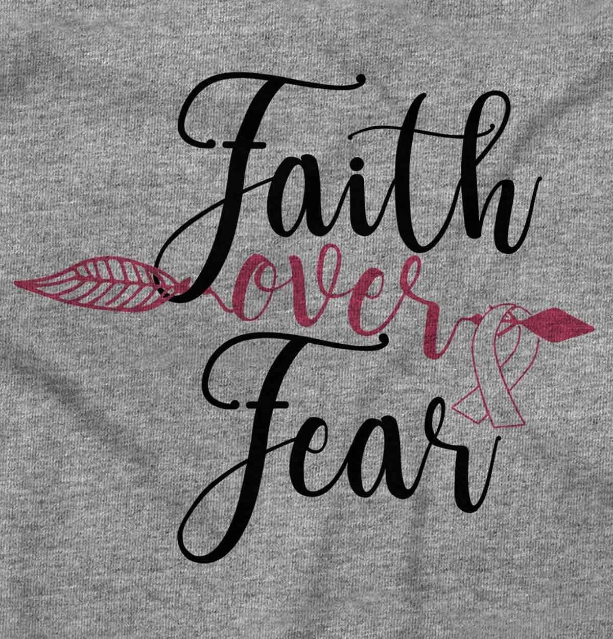 image:imageBreast Cancer Faith Over Fear Fight Womens Graphic T Shirt TeesSport Grey