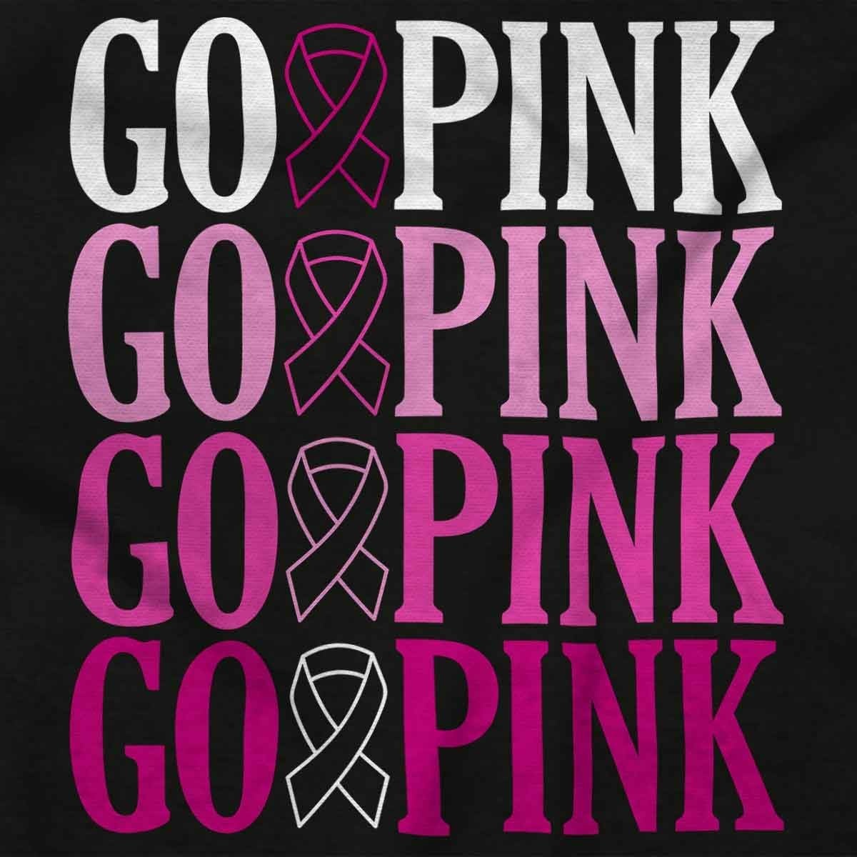 image:imageBreast Cancer Go Pink Ribbon Gradient Womens Graphic T Shirt TeesBlack