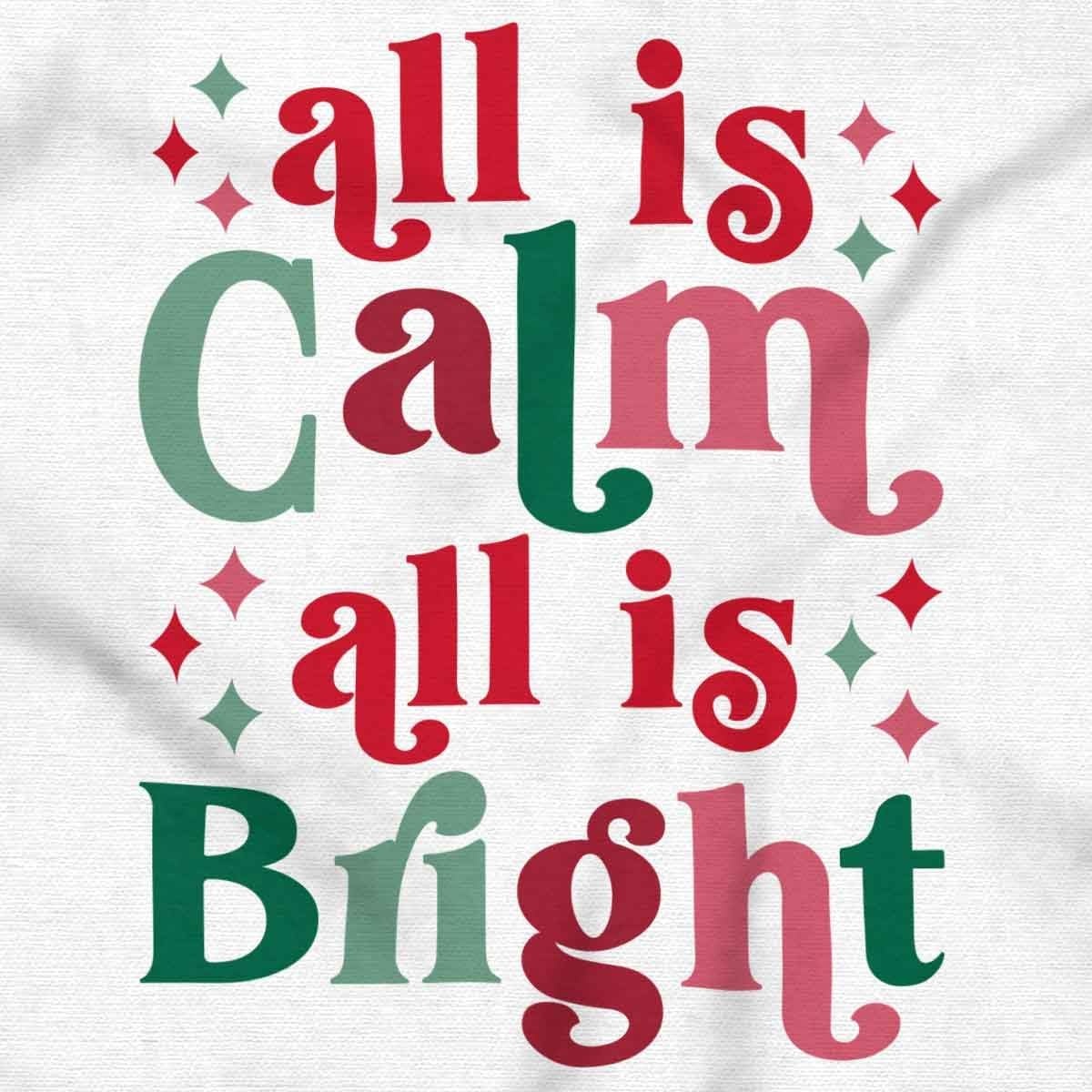 image:imageBrisco Brands Christmas All Is Calm Song Lyric Baby Bodysuit Jumper GirlsWhite