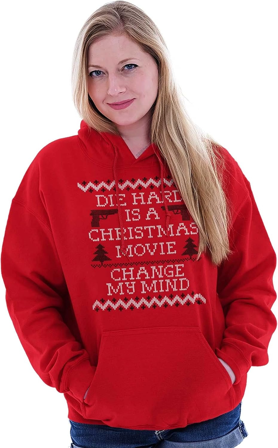 image:imageBrisco Brands Christmas Movie Change My Mind Hoodie Sweatshirt Women MenRed
