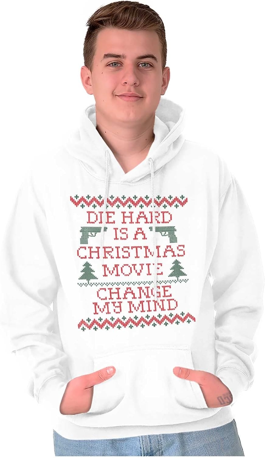 image:imageBrisco Brands Christmas Movie Change My Mind Hoodie Sweatshirt Women MenWhite