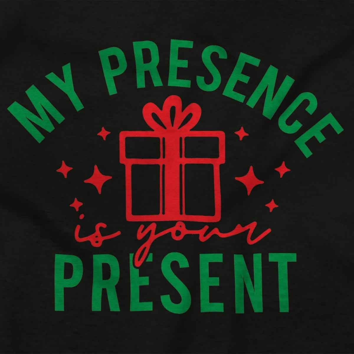 image:imageBrisco Brands Christmas My Presence Is Your Present Baby Romper Boys or GirlsBlack