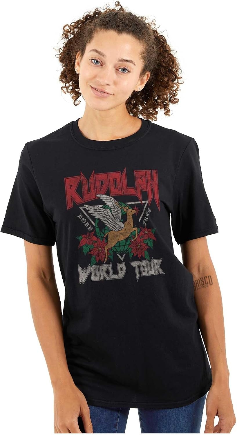 image:imageBrisco Brands Christmas Rudolph Xmas World Tour Graphic T Shirt Men or WomenBlack
