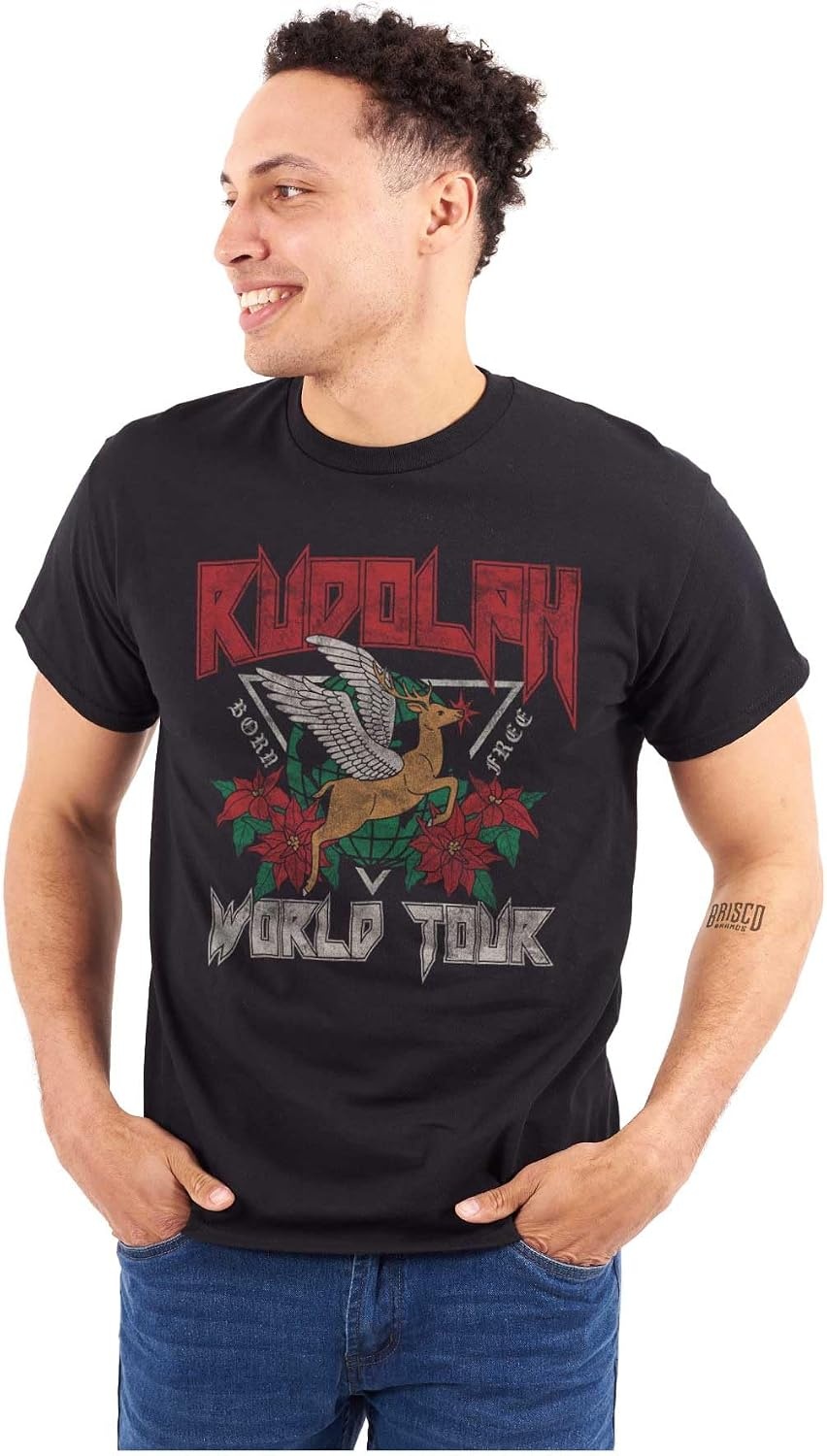 image:imageBrisco Brands Christmas Rudolph Xmas World Tour Graphic T Shirt Men or WomenBlack