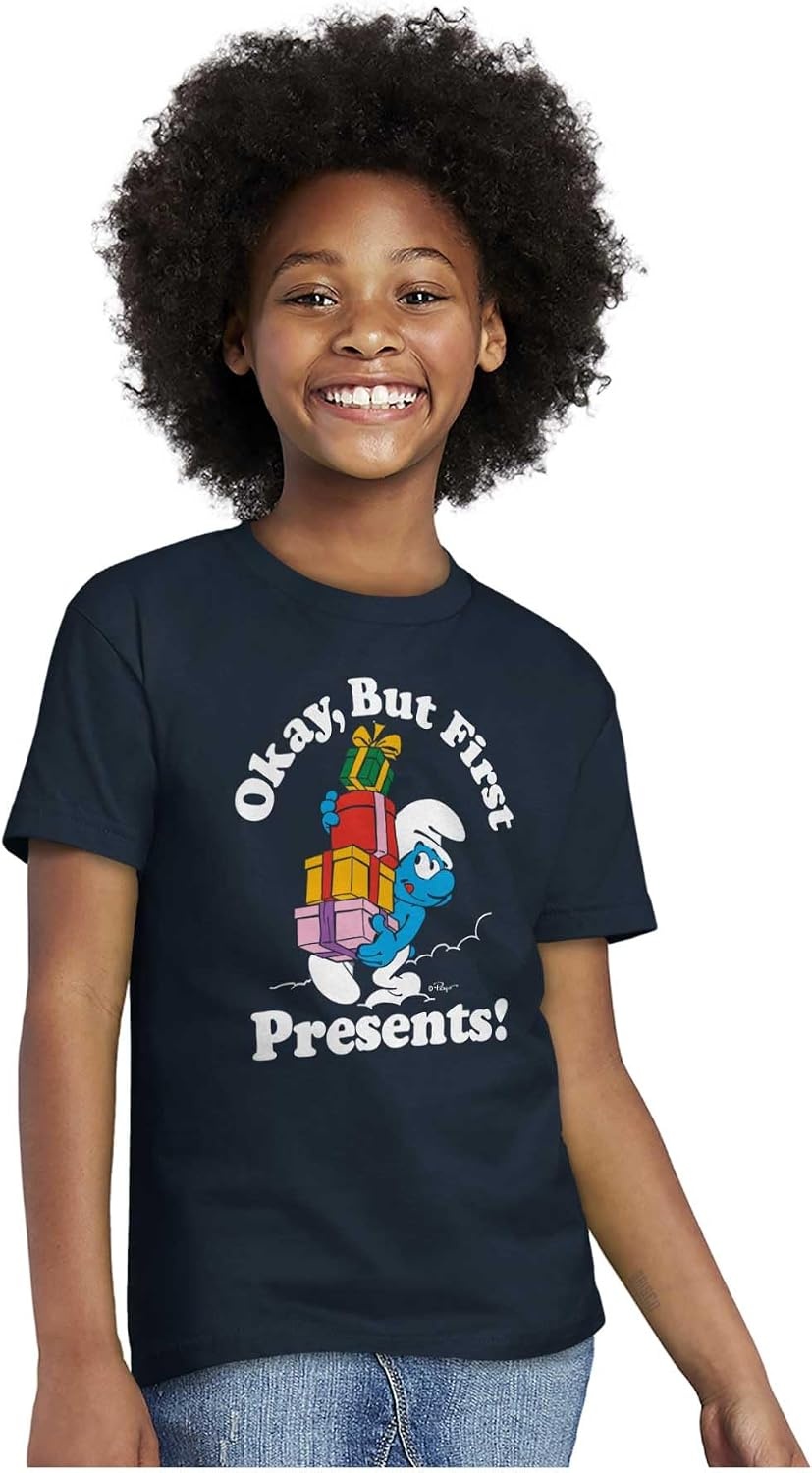 image:imageBrisco Brands Smurfs Cartoon Crewneck T Shirts Boy GirlNavy