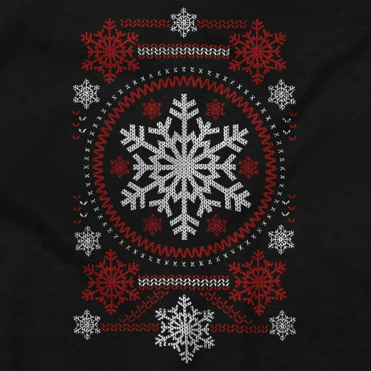 image:imageBrisco Brands Ugly Christmas Snowflake Pattern Sweatshirt for Men or WomenBlack