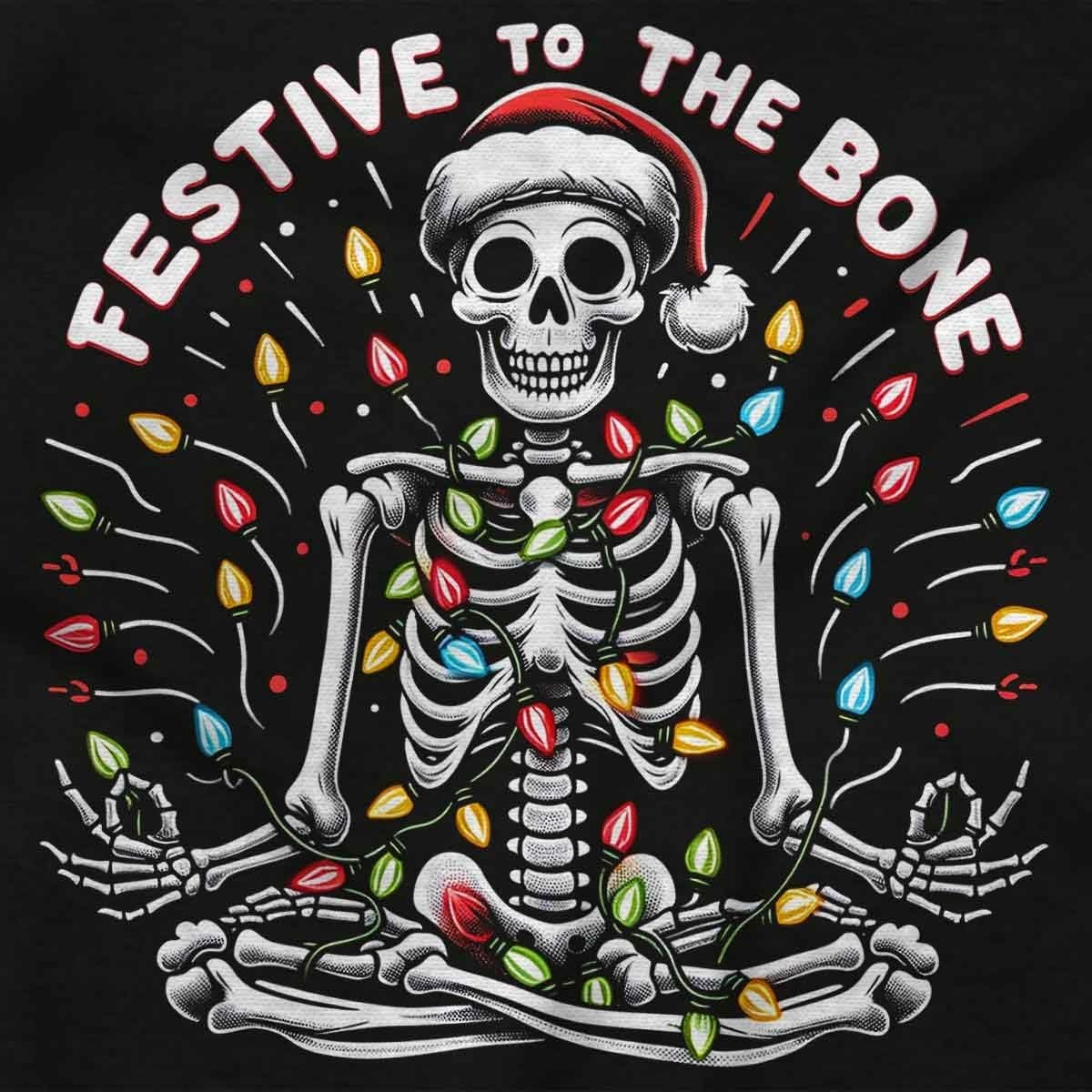 image:imageBrisco Brands Xmas Skeleton Festive To The Bone Baby Romper Boys or GirlsBlack