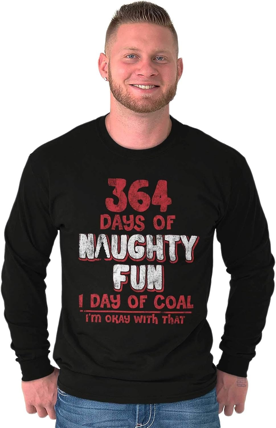 image:imageChristmas 364 Days Fun 1 Day of Coal Long Sleeve Tshirt Men WomenBlack