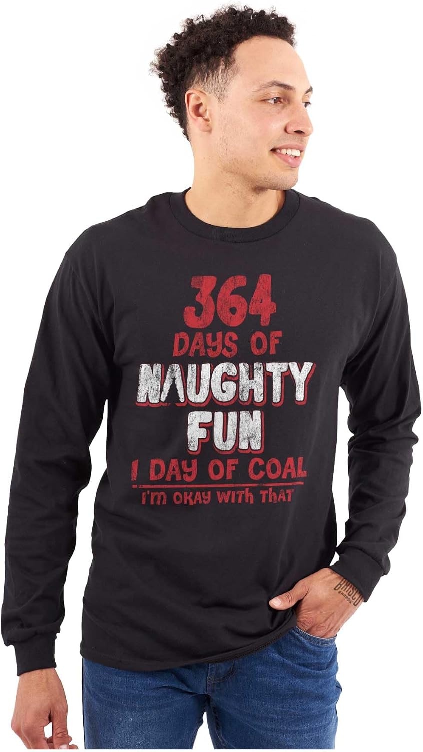 image:imageChristmas 364 Days Fun 1 Day of Coal Long Sleeve Tshirt Men WomenBlack