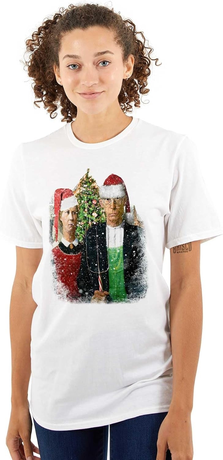 image:imageChristmas Gothic Art Xmas Couple Graphic T Shirt Men or WomenWhite