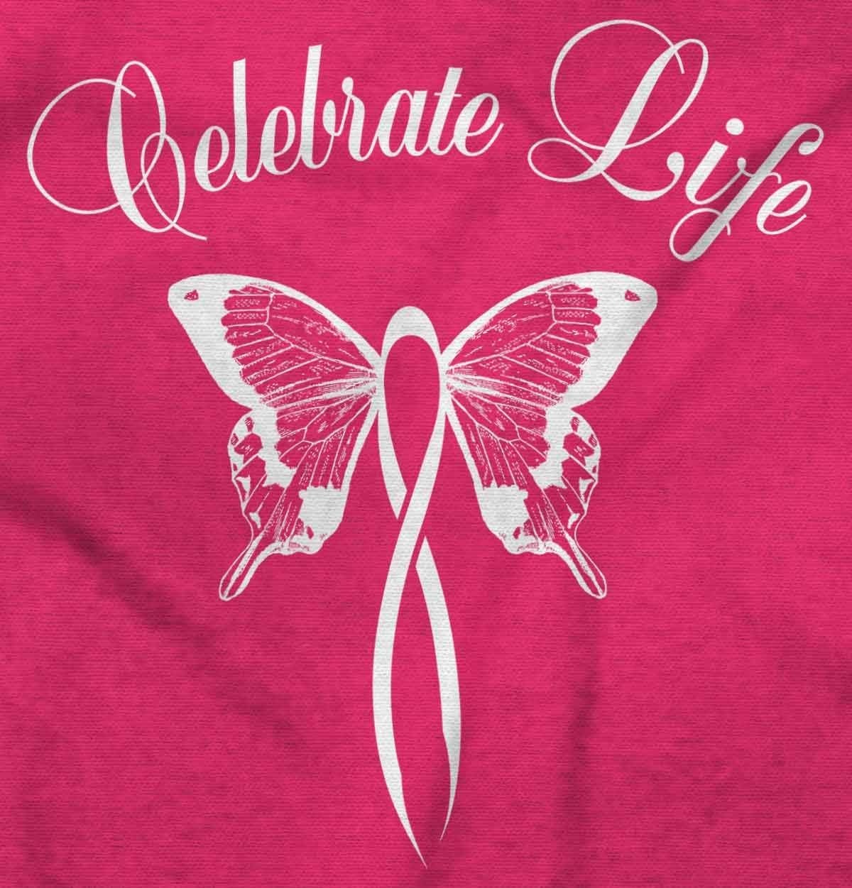 image:imageClassic Teaze Celebrate Life Breast Cancer Support Womens Graphic T Shirt Tees Heliconia
