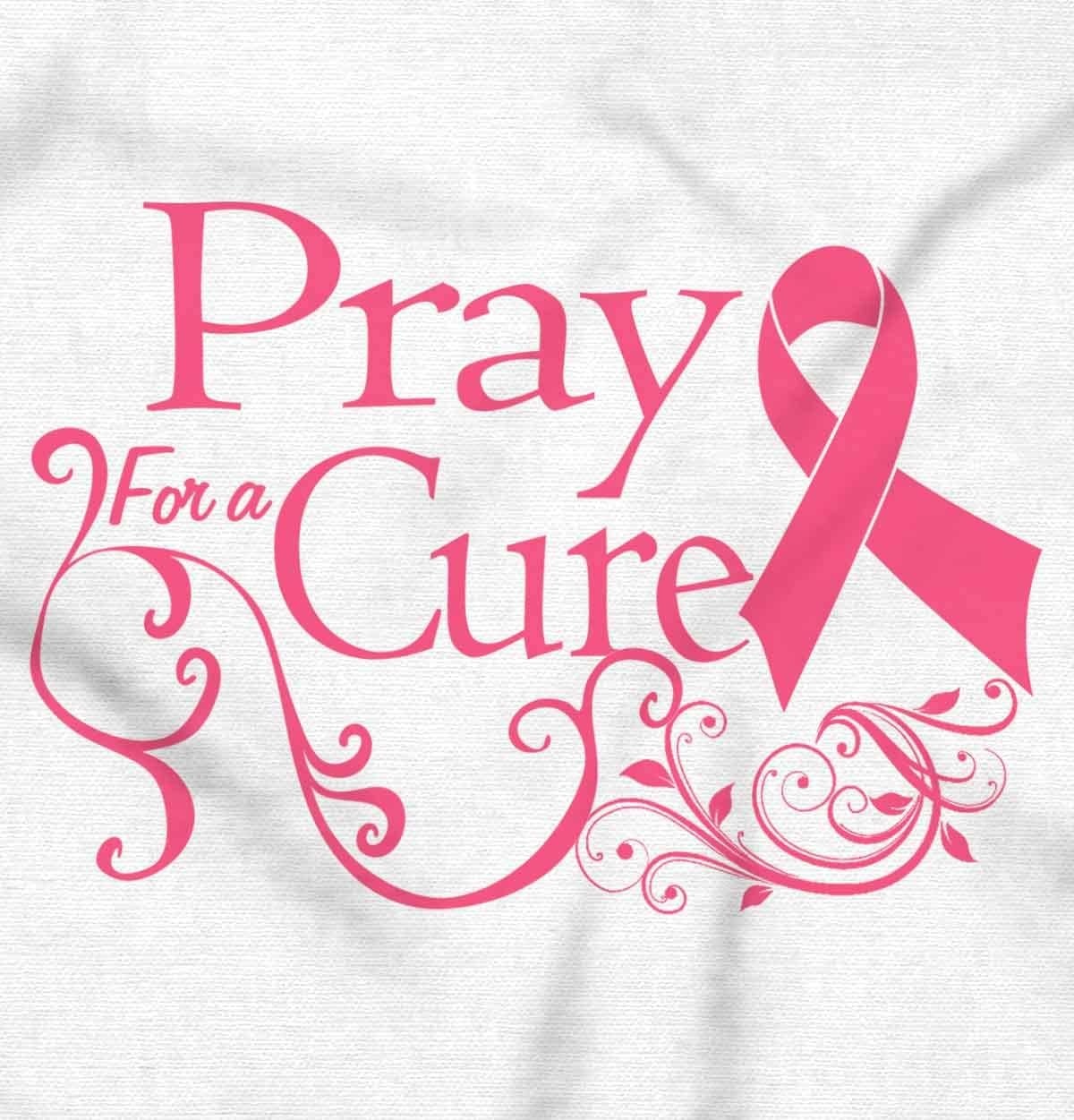 image:imageClassic Teaze Pray For A Cure Breast Cancer Support Hoodie Sweatshirt WomenWhite