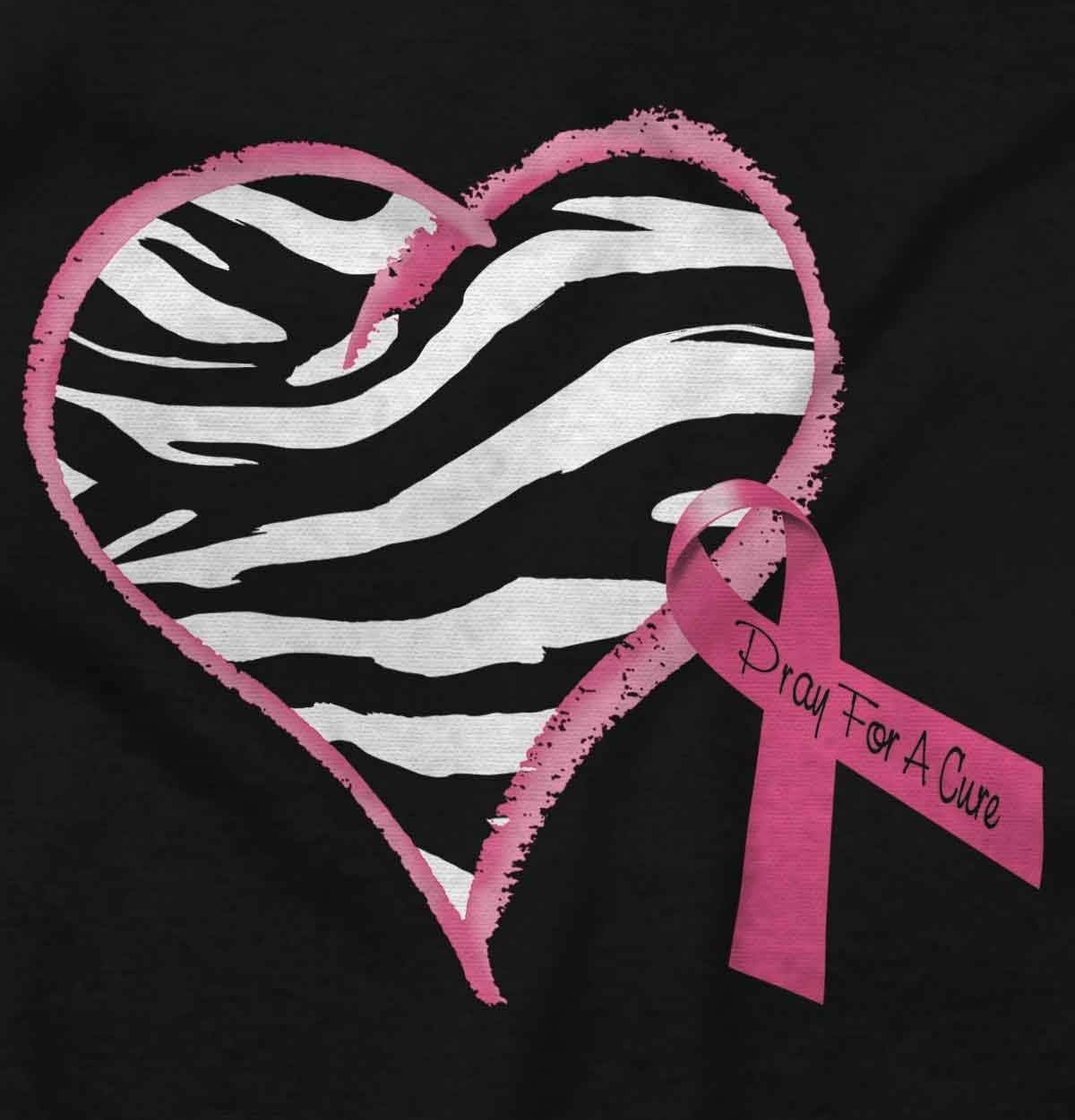 image:imageClassic Teaze Zebra Heart Breast Cancer Awareness Womens Slim Fit Graphic TeeBlack